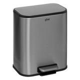 5Five Prullenbak/pedaalemmer Norvik - mat zilver - rvs metaal - 5 liter