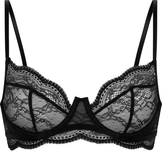 Hunkemöller Isabelle - Zwart - D85 - Niet voorgevormde beugel bh