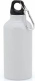 Bellatio Design Makito Western Europe Aluminium waterfles/drinkfles - met schroefdop en karabijnhaak - wit - 400 ml - Sportfles - Bidon