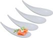 Gerimport Amuse/aperitief lepel set - hapjes/tapas - 4x stuks - wit - melamine