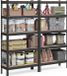 SONGMICS Étagère à 5 niveaux, set de 2 étagères de rangement, pour garage, montage sans boulons, étagères réglables, 30 x 75 x 150 cm, charge 875 kg, pour remise entrepôt cave cuisine, noir GLR302B01
