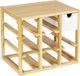 Merkloos WENKO Finja Premium wijnrek voor maximaal 8 flessen met geïntegreerde lade voor kurkentrekker, schenktuit en handdoeken van bamboe/MDF natuur/wit, 33,5 x 29 x 24 cm