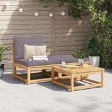 Maison Exclusive - Ensemble de salon 3 pièces pour jardin avec coussins, en bois d'acacia massif