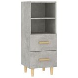 vidaXL Dressoir, 34,5x34x90 cm, Bewerkt Hout, Betongrijs