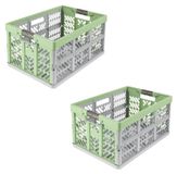 keeeper Vouwkratten ben, robuust en professioneel, met zacht aanvoelende handgrepen, 45 l, groen (Eco Grass Green), 2 stuks