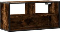 vidaXL Tv-meubel - 80x31x39,5cm - bewerkt - hout - metaal - gerookt - eikenkleurig