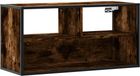 vidaXL Tv-meubel - 80x31x39,5cm - bewerkt - hout - metaal - gerookt - eikenkleurig