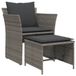 vidaXL Tuinstoel met voetenbank, polyrattan, grijs