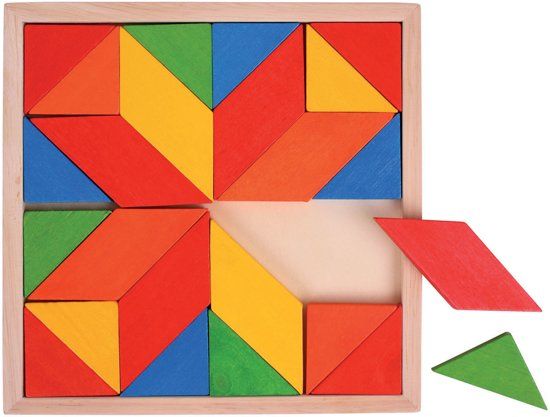 Houten Mozaiekpuzzel, 24dlg. Afmeting artikel: 20 x 20 x 1 cm