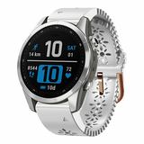 By Qubix - Flower siliconen bandje - Wit - Geschikt voor Garmin Fenix 9 / 9 pro - 43mm