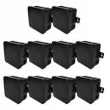 EDO 10 stuks aftakdozen, IP54, luchtdicht, 100 x 100 x 41 mm, zwart, 12 ingangen, flexibel en halogeenvrij, aansluitdozen met uitgangen en clipsluiting binnen/buiten