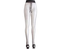 Cottelli Collection Erotische Kousen met Verstevigd Open Kruis en Strass Afwerking - Maat XL - Zwart