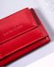 Peterson Compacte Damesportefeuille – Echt Leer – RFID-Bescherming – Mini Portemonnee met Drukknoop – Zilveren Details – Rood