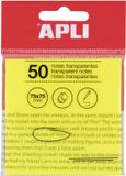 APLI Plaknotities 75 x 75 mm Geel Transparant