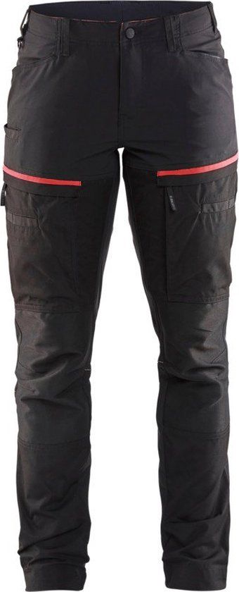 Blåkläder Servicewerkbroek met stretch voor dames 7166-1845 - Zwart/Rood - C38