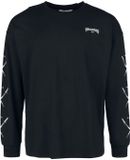 Black Blood by Gothicana Gothicana Zwart Shirt met Lange Mouwen en Ronde Hals - Heren - L