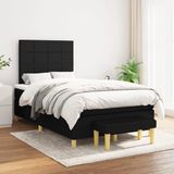 vidaXL Boxspringbed met matras, stof, zwart, 120x200 cm