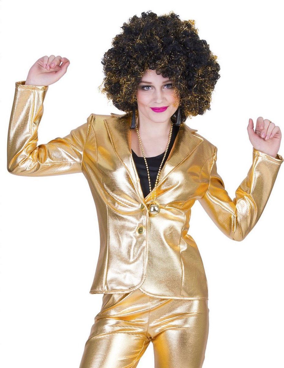 Funny Fashion Disco Fever Costume Gold Glitter Women's Size 36-38
