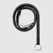Flogger Peitsche mit Metallring und geflochtenem Griff - Schwarz
