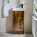 Hudson Reed Cluo 40cm Dark Oak meuble-lavabo avec lavabo et poignée barre en T noire