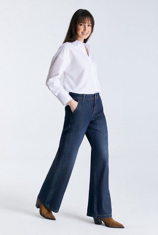 Cup of Joe Denim Maxine Wide Leg Jeans - W28 x L34 - Katoen - Blauw