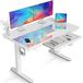 Wan GmbH Bureau en verre - Bureau assis-debout - Travail ergonomique - Réglable électriquement - 120 x 60 cm - Blanc