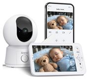 Babyfoon met camera - 5 inch scherm - Nachtzicht - Tweerichtingsaudio - Blanc