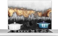 KitchenYeah Spatscherm keuken - Chic - Abstract - Goud - 100x65 cm - Aluminium