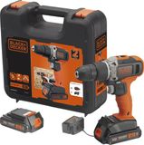 BLACK+DECKER BCD003C2K-QW 18V Klopboor-/schroefmachine met 2x 1.5 Ah accu en lader