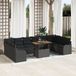 vidaXL Tuinbank Set 11-delig Zwart Polyrattan