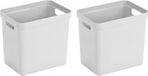 Sunware Opbergbox Sigma - 2x - kunststof - wit - 13 liter - 35 x 25 x 36 cm