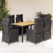 Maison Exclusive - Ensemble de jardin, 7 pièces, avec coussins, noir, résine tressée