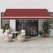 Prolenta Maison Exclusive - Handbediende zonnescherm met LED-verlichting, bordeauxrood, 450x300 cm