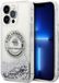 Karl Lagerfeld Liquid Glitter iPhone 14 Pro Max Beschermhoesje Zilver