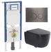 Geberit QeramiQ Dely Swirl Toiletset - 36.3x51.7cm - Geberit UP720 Duofix Sigma inbouwreservoir - 35mm zitting - bedieningsplaat gunmetal - ronde knoppen - mat zwart