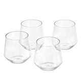 Amazon Basics Wijnglas zonder Steel van Tritan BPA-vrij Kunststof, Vaatwasbestendig, Onbreekbaar, 414ml (14oz), Transparant, Set van 4