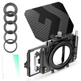 K&F Concept Kit Matte Box met 1/4 Black Diffusie 4 x 5.65 filters voor DSLR en spiegelloze camera's, compatibel met 67 mm/72 mm/77 mm/82 mm/95 mm lenzen