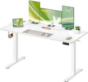 Songmics VASAGLE Elektrisch bureau – Met geheugenfunctie – 4 hoogte-instellingen – Wolkwit – 140 x 60 x (72-120) cm