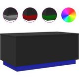 Table basse table de salon table de café avec lumières LED noir 90x50x40 cm