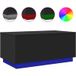 Table basse table de salon table de café avec lumières LED noir 90x50x40 cm