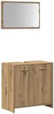 vidaXL Badkamerkast met spiegel, bewerkt hout, artisanaal eikenkleurig