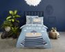 Dekbedovertrek Nautisch Beertje - 1 persoons 140x200/220 cm - Bleu - 100% Coton renforcé