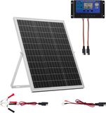 VEVOR 25W 12V Zonnepaneel Batterijlader, Zonnebatterij Trickle Charger Onderhouder met Intelligente MPPT Controller & Verstelbare Mount Beugel, IP67 Waterdicht voor Auto Boot RV Motorfiets Trailer