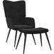 Velours Noir Fauteuil de relaxation avec repose-pieds