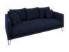 S-Style Möbel Canapé 3 places, pieds en métal, noir, tissu chenille, autoportant, Harmony, bleu marine
