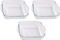 Cosy&Trendy Ovenschaal van glas - 3 stuks - 22x22x5 cm - 1,8 L