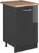 Vicco Keukenonderkast R-Line, Antraciet Hoogglans/Antraciet, 50 cm goudkleurig eiken werkblad