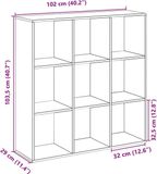 vidaXL Kamerscherm / Boekenkast 102x29x103,5 cm Hout Grijs Sonoma