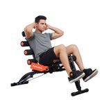 Avilia Multifunctionele 22-in-1 bank voor volledige training thuis met kantelbare rugleuning, draaibare zitting, elastische verlengstukken en opvouwbare structuur, ruimtebesparend
