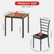 Moderne eethoek - Kleine eettafel met 2 gestoffeerde stoelen - Metalen poten - Geschikt voor een ontbijthoek, keuken en eetkamer - Bruin